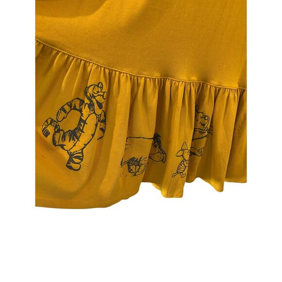 NWT Disney Parks Winnie The Pooh Drop Waist Dress Size 1X Mustard Yellow - Picture 8 of 10